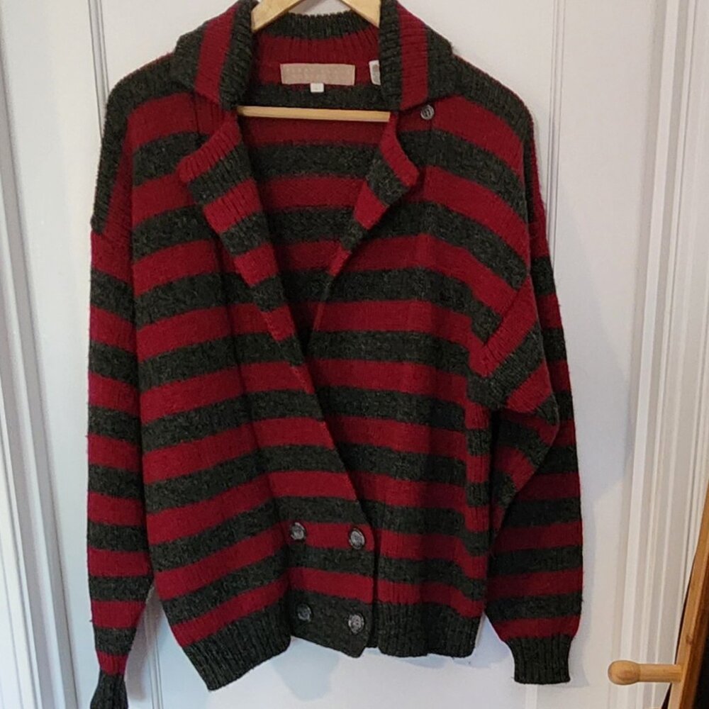 Perry Ellis cardigan, double-breasted, wool